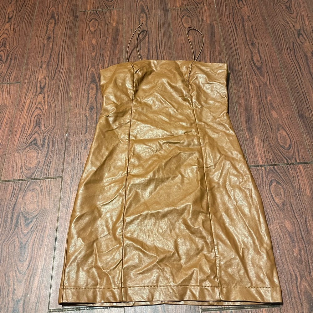 Wild Fable Tan Faux Leather Dress